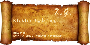 Klekler Gyöngyi névjegykártya
